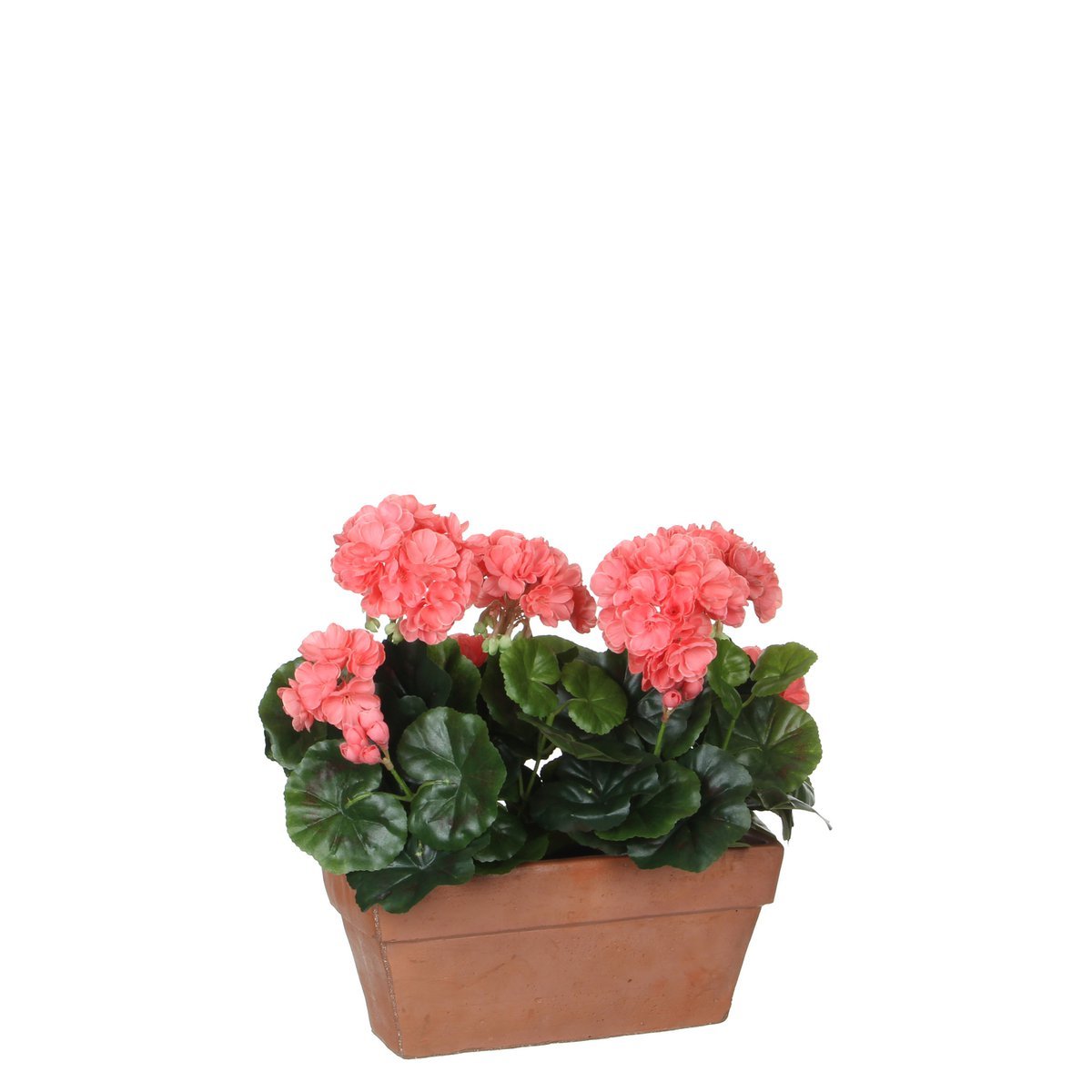 Mica Decorations - Geranium Kunstplant in Balkonbak - L29 x B13 x H40 cm - Zalmroze