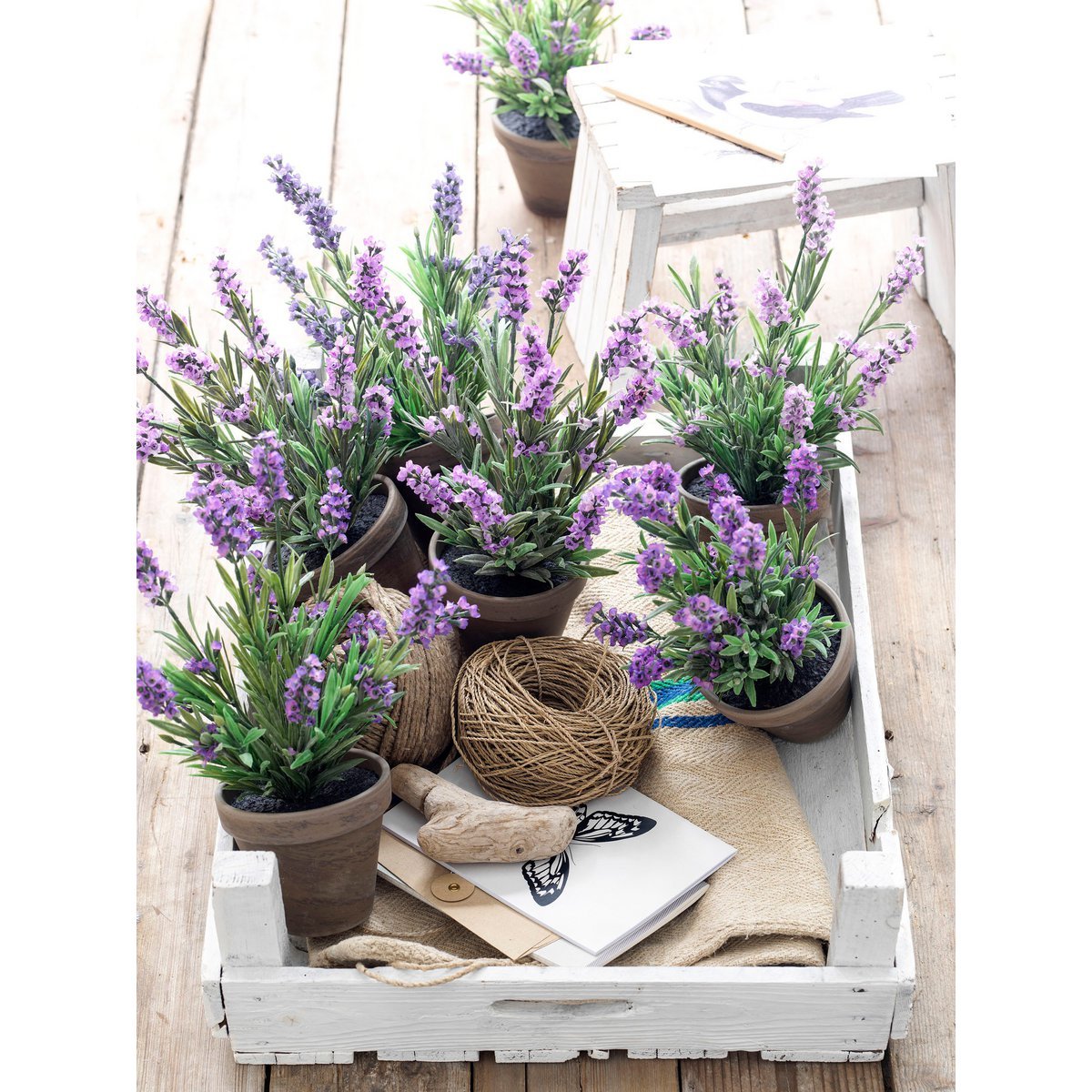 Mica Decorations - Lavendel Kunstplant in Bloempot Stan - H33 x Ø20 cm - Paars