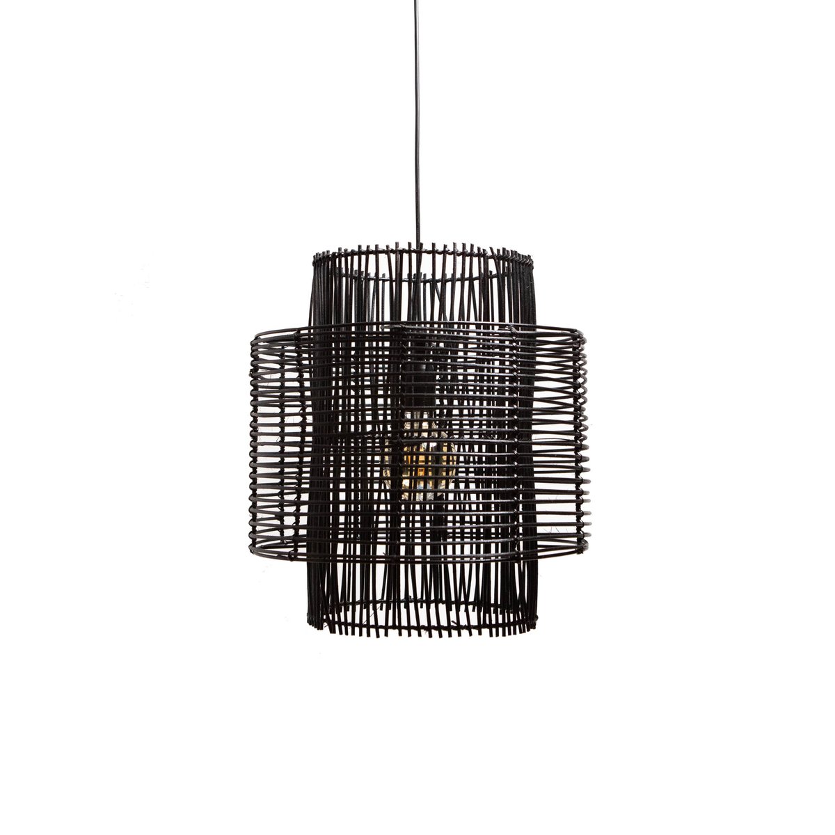 1304 Design - Hanglamp BRANDON mat zwart Ø40x45cm