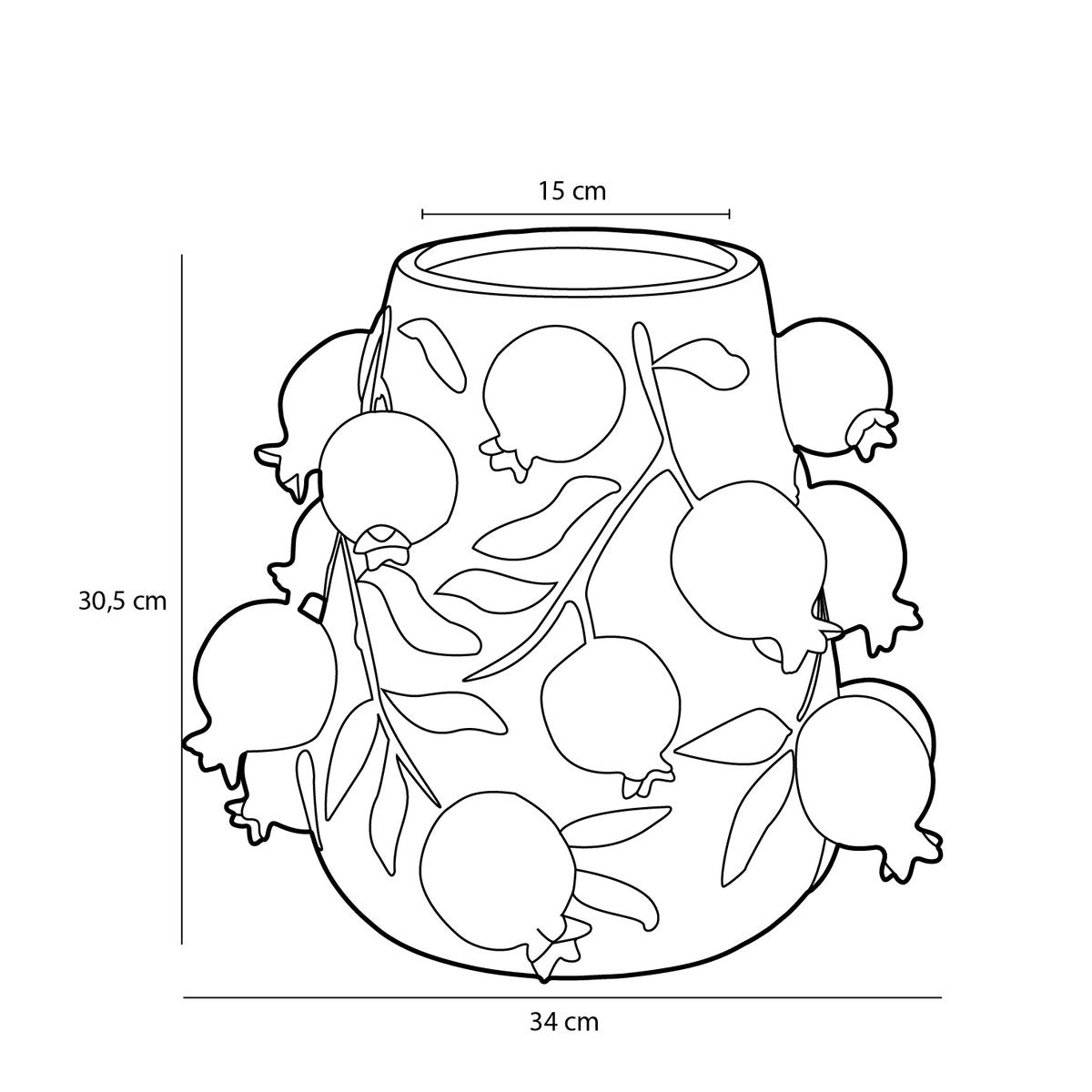 Glimmerdekorationen - Melika Vase - H31 x Ø34 cm - Keramik - Rosa