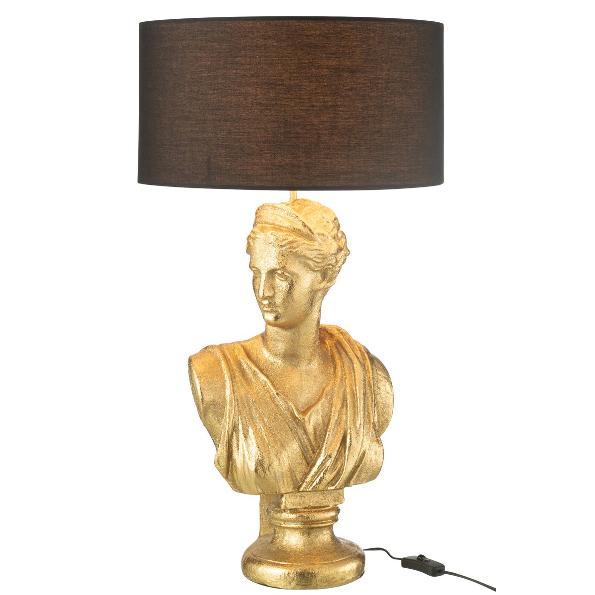 J-Line - Lamp Vrouw Buste Resine Goud