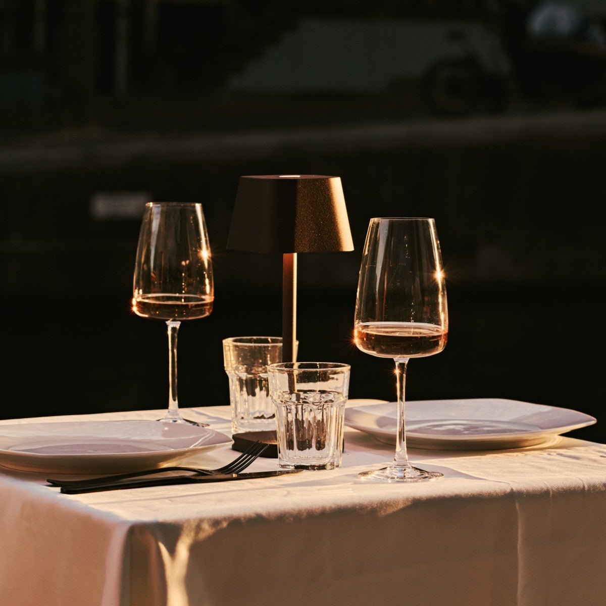 Tavellio-Amsterdam - Ava Mokka Bruin - Oplaadbare tafellamp | Stijlvol, draadloos en dimbaar