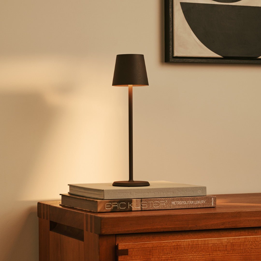 Tavellio-Amsterdam - Jasper Mocha Brown - Draadloze lamp met batterij L metaal, dimable en 3 lichtstadia