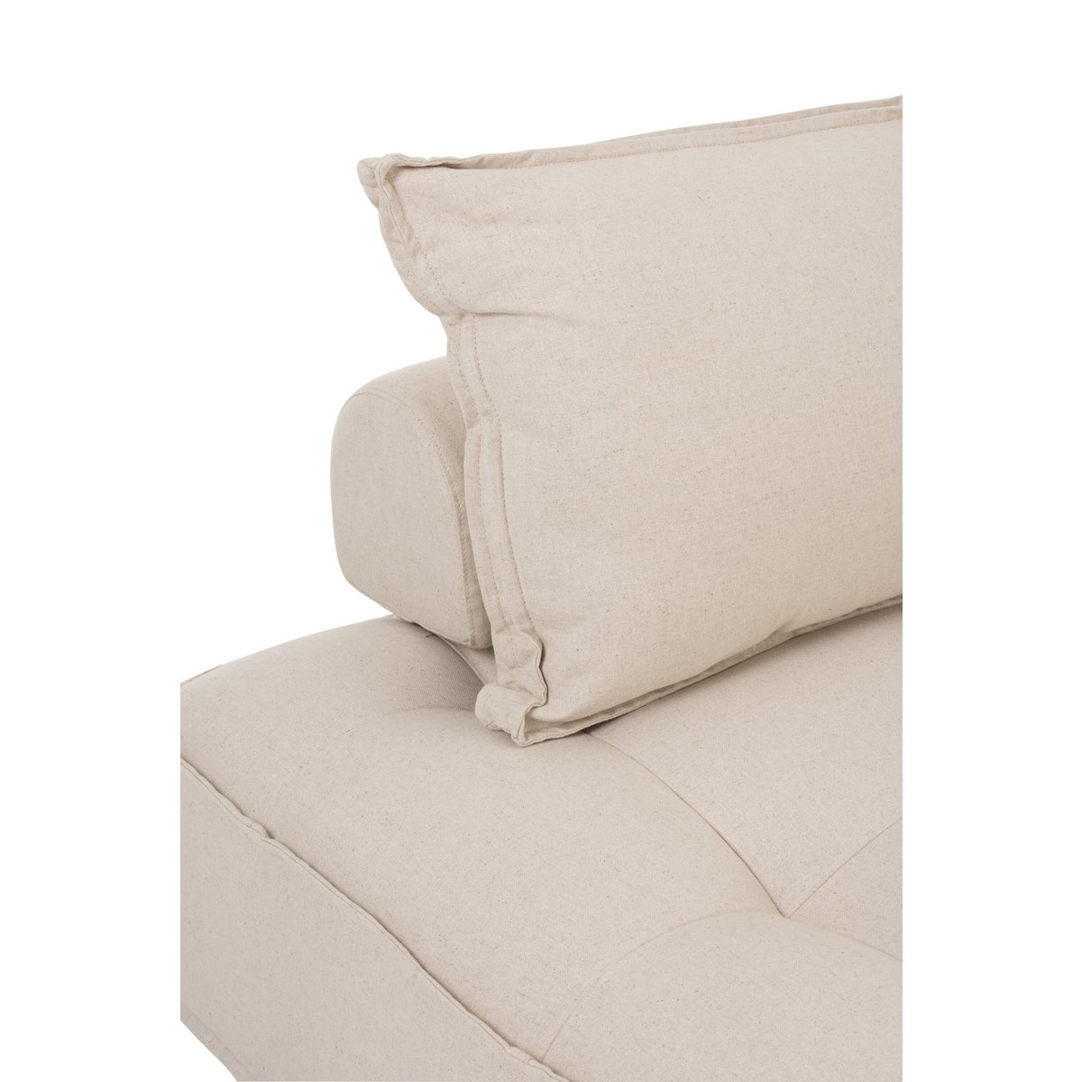 J-Line - Loungestoel/Poef 'Aline' (Linnen, 1-zit, Beige)