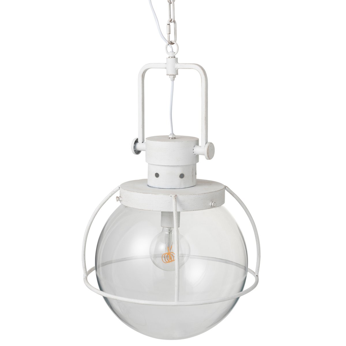 J-Line - Hanglamp Bol - Glas/Metaal - Wit