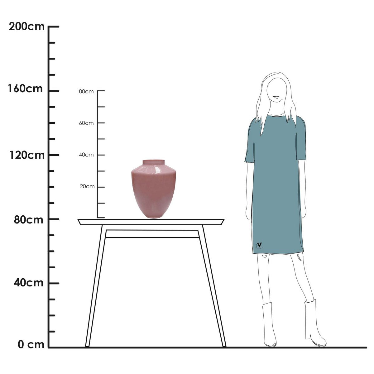 Vase the World - Vaas - Tugela pastel pink