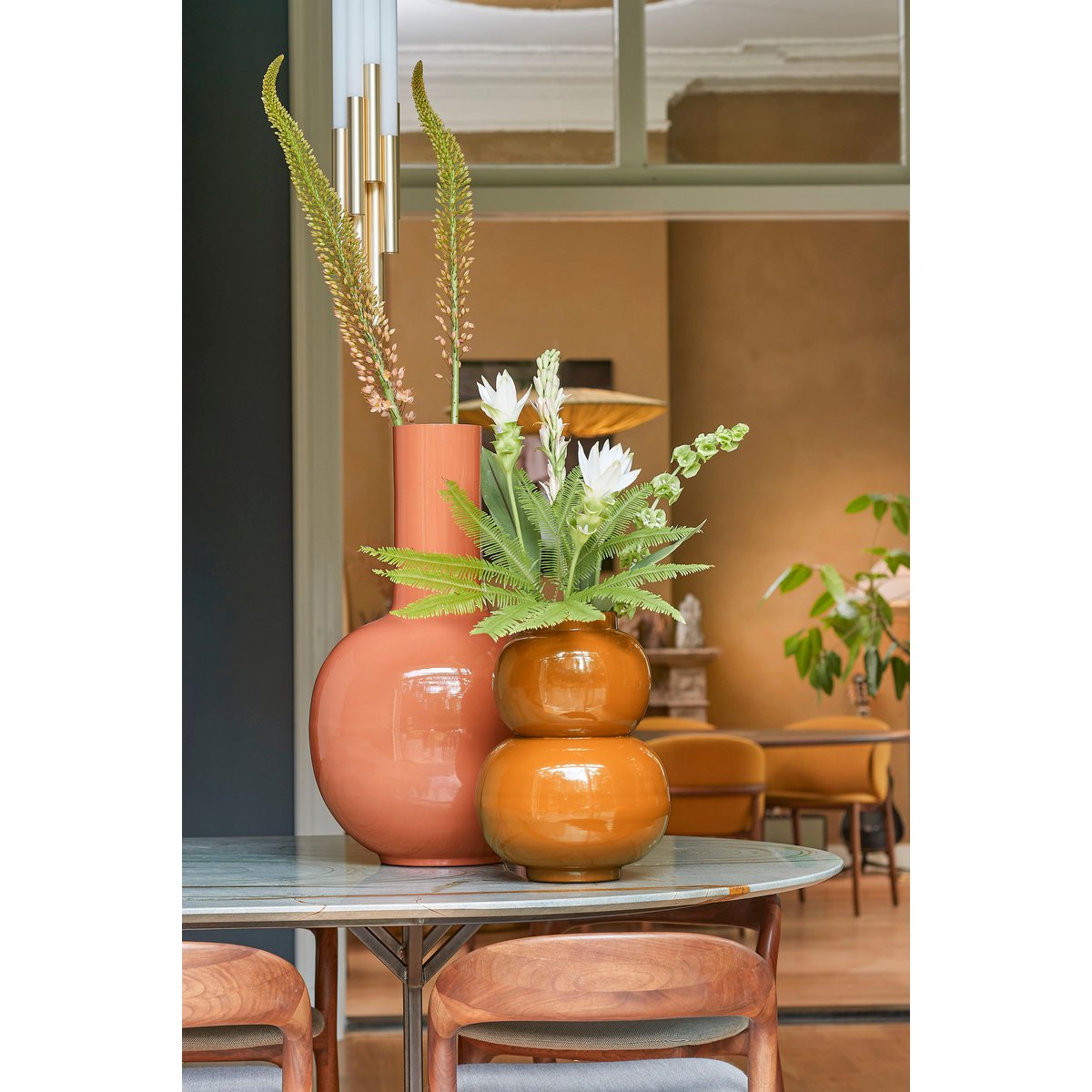 Glimmerdekorationen - Boyd Vase - H37 x Ø26 cm - Metall - Braun