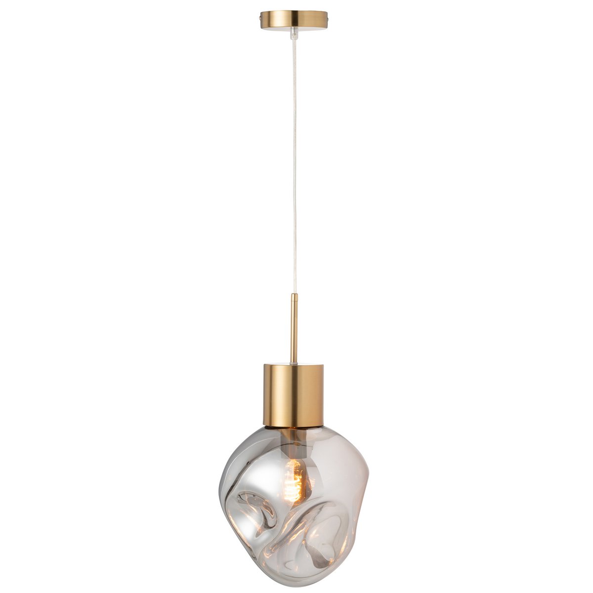 J-Line - Hanglamp Goud Metaal/Glas Grijs