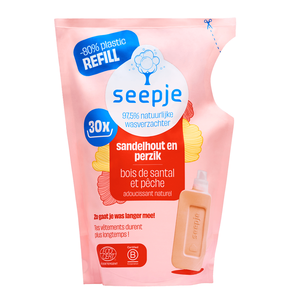 Seepje - Wasverzachter refill | Sandelhout en Perzik