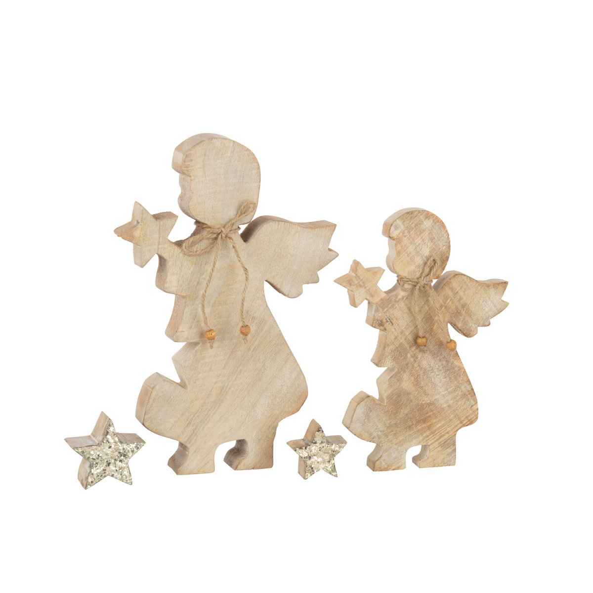 J-Line - Decoratief kerstfiguur 'Nordglow' (Maat L, Glitter)