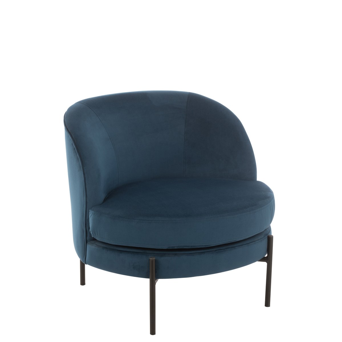 J-Line - Loungestoel Rond Textiel/Metaal Blauw