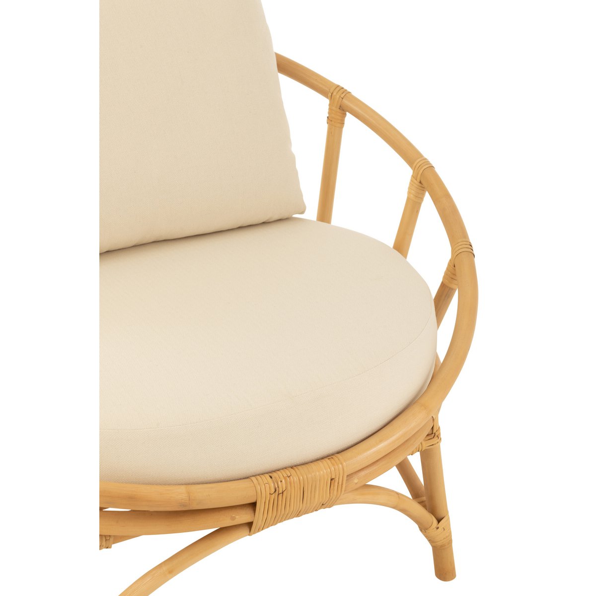 J-Line - Loungestoel 'Camden' (Wit, Naturel, Jute)