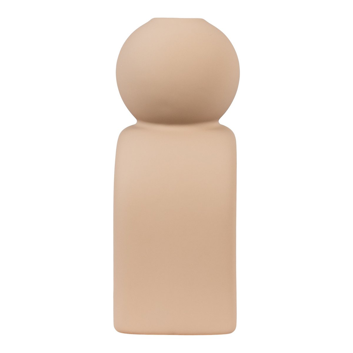 House Nordic - Kaarsenhouder - Kaarsenhouder van keramiek, bruin, 10,5x6,5x17 cm