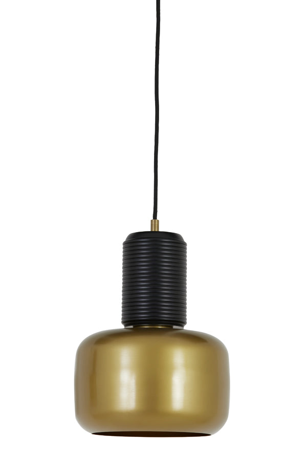 Light & Living - Hanglamp 'Chania' (Maat M, Matzwart & Antique Bronze)