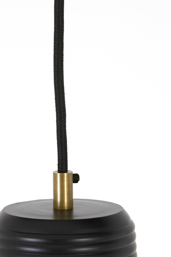 Light & Living - Hanglamp 'Chania' (Maat L, Matzwart & Antique Bronze)