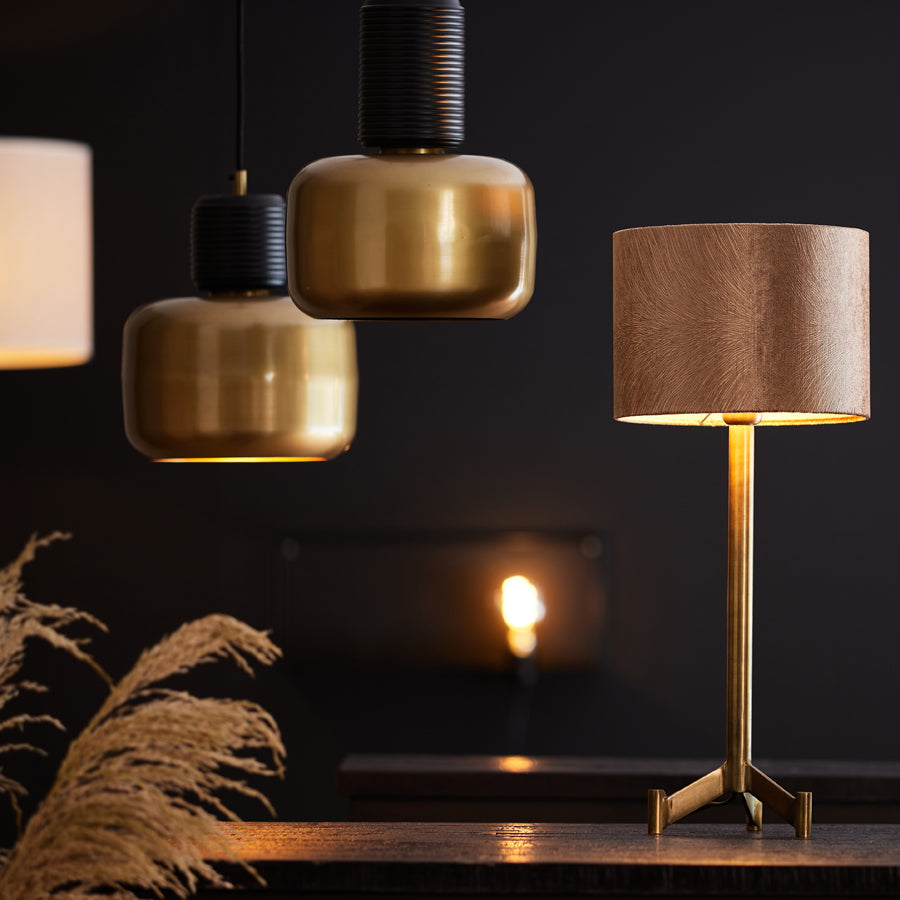 Light & Living - Hanglamp 'Chania' (Maat M, Matzwart & Antique Bronze)