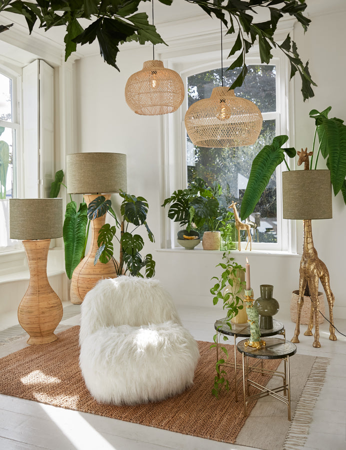 Light & Living - Hanglamp 'Charita' (Maat M, Rattan, Naturel)