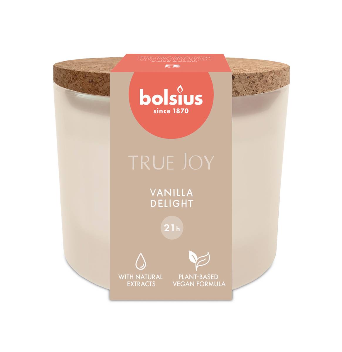 Bolsius - Geurglas met kurk 'Vanilla Delight' (True Joy)