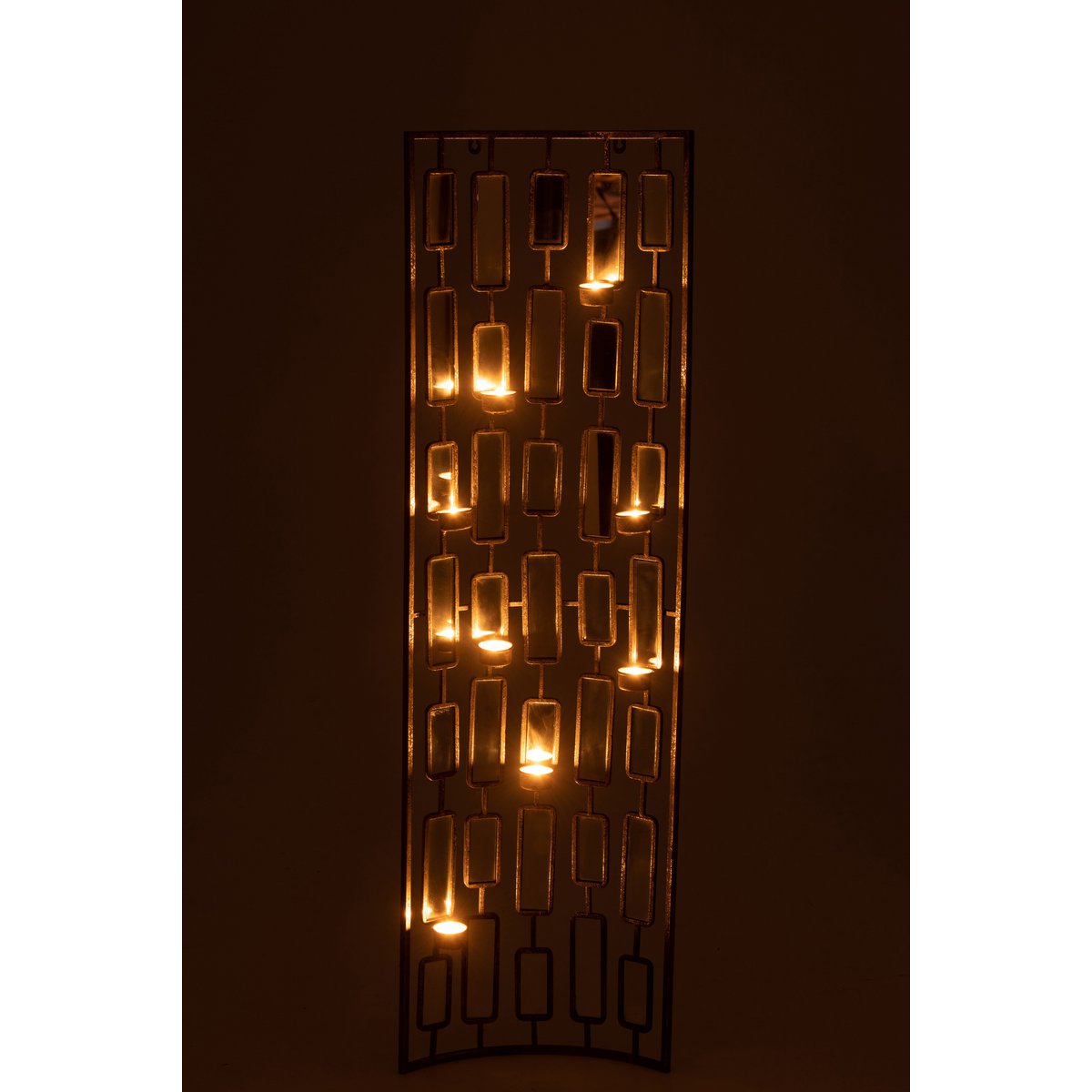 J-Line - Wanddekoration Teelichthalter - Metall/Spiegel - Grau - Groß