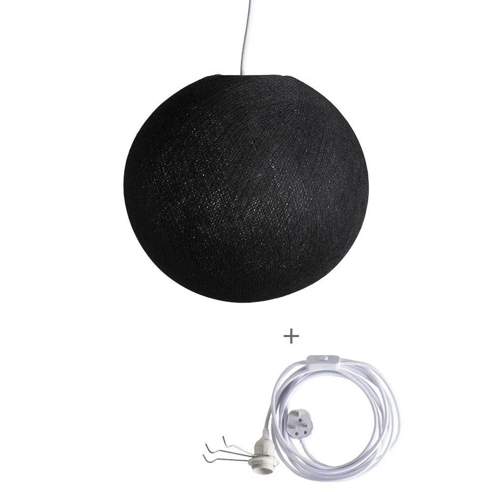 Cotton Ball Lights - Wandering Lamp - Black - 25 cm (S)