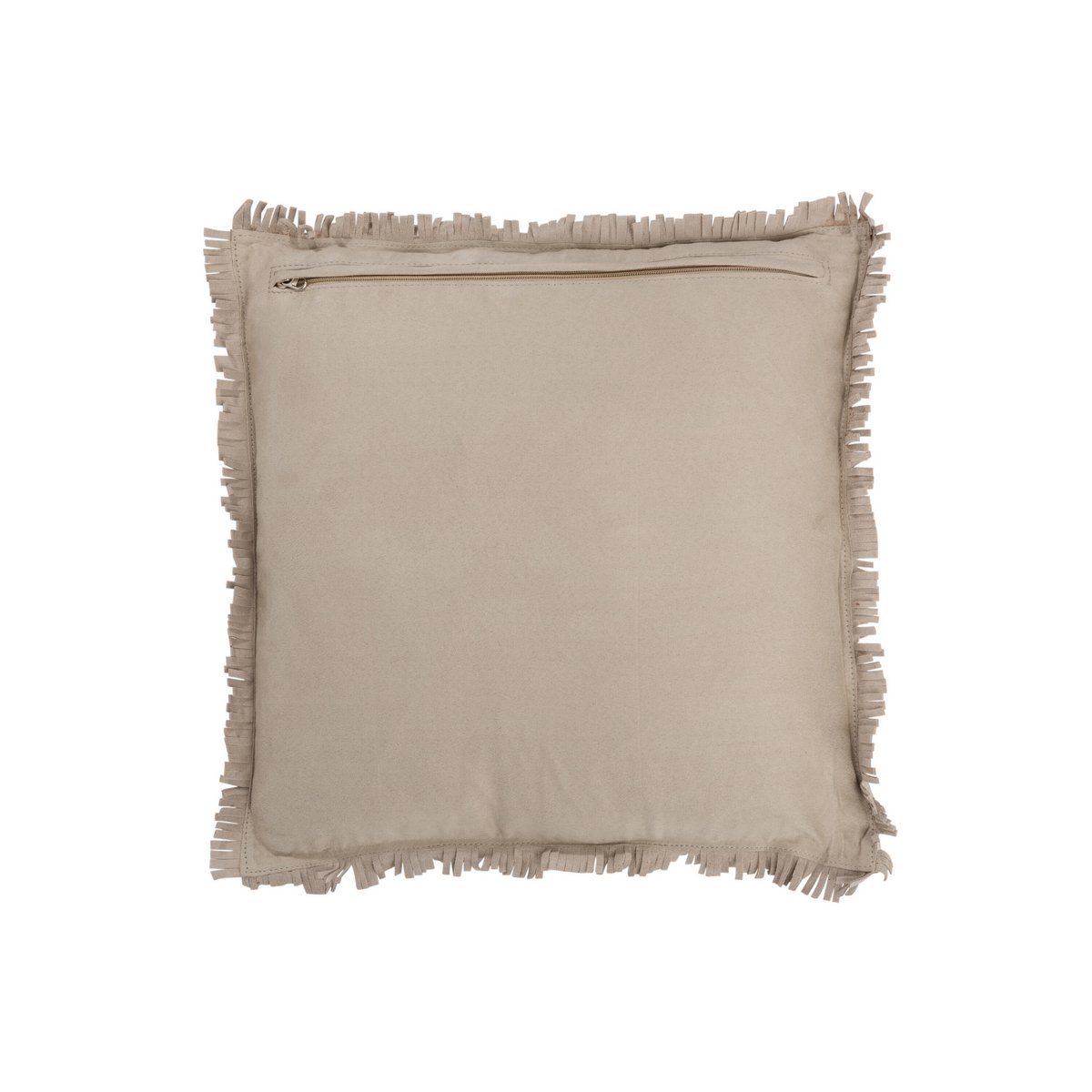 J-Line Kussen Kruis Vierkant Leder Beige