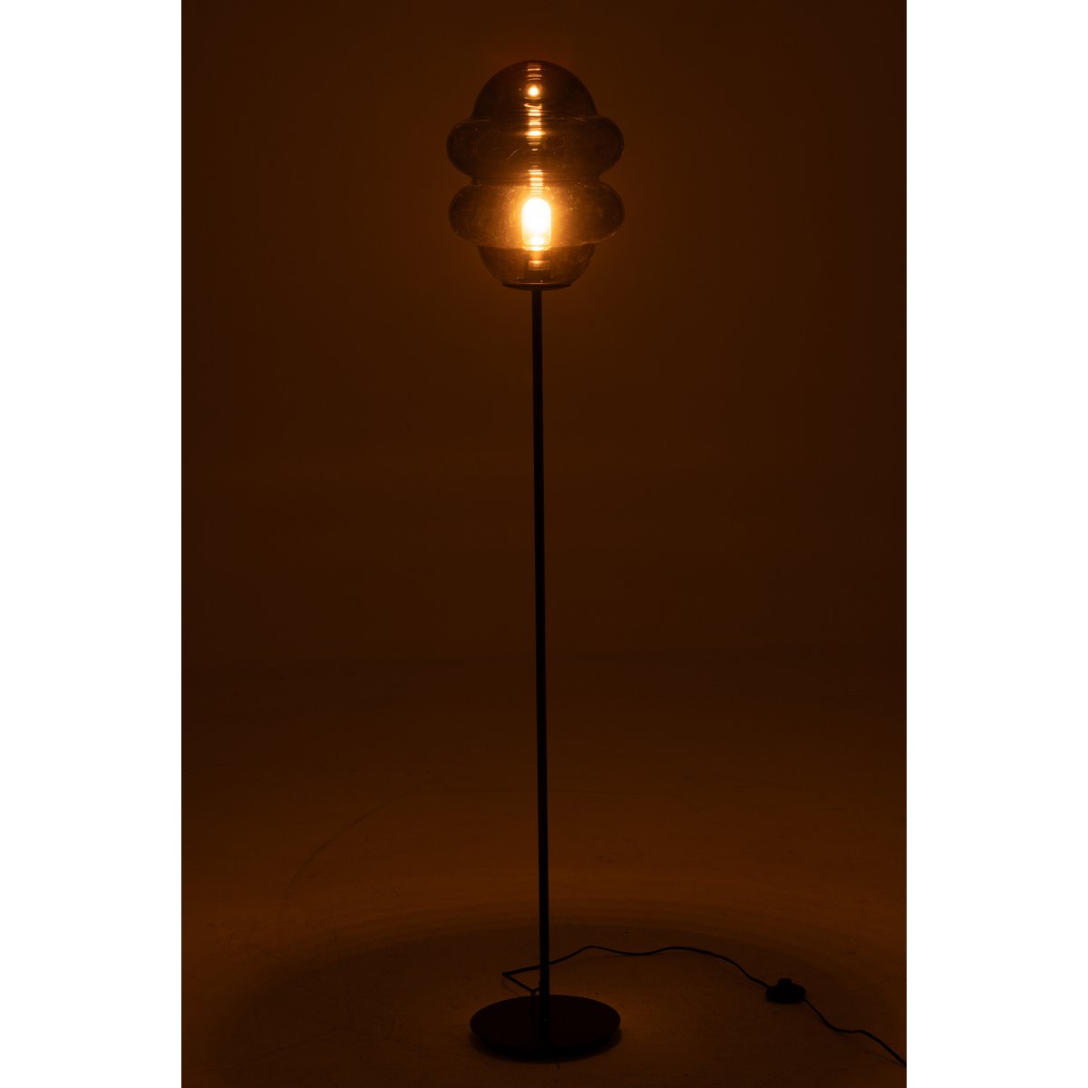 J-Line - Staanlamp Honinglepel Glas Grijs