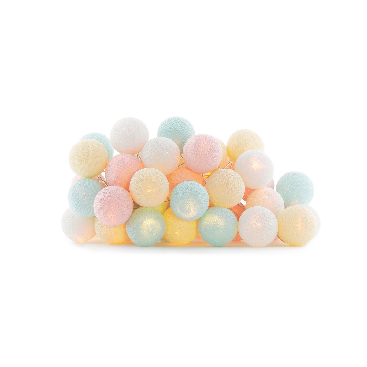 Cotton Ball Lights - Indoor regular Lichtslinger - Pastel - 35 cotton balls