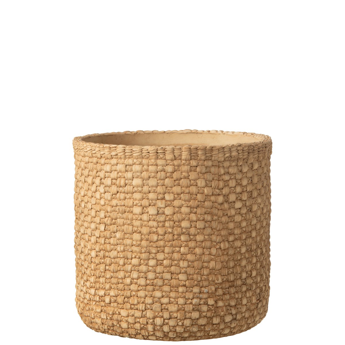 J-Line - Bloempot Gewoven - Cement - Beige - Ø27cm