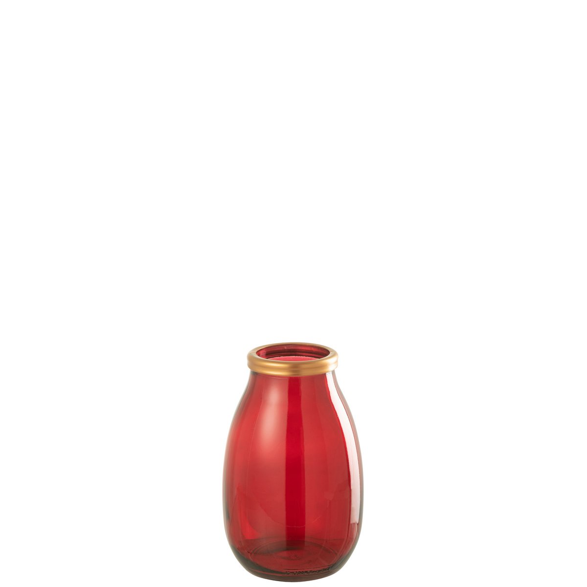 J-Line - Vaas Goud Boord - Glas - Rood - Small