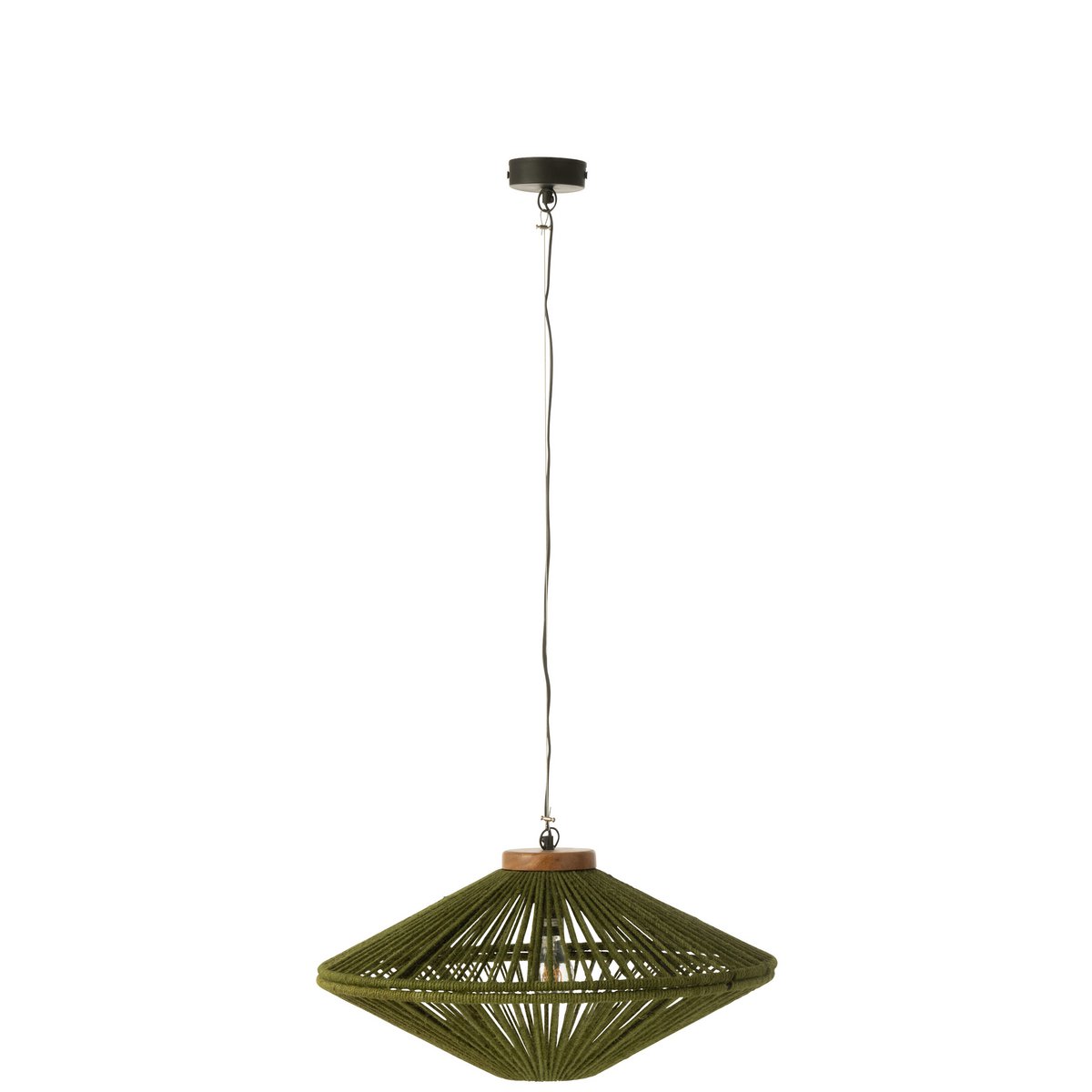 J-Line - Hanglamp Ovni Ijzer/Jute Groen Small