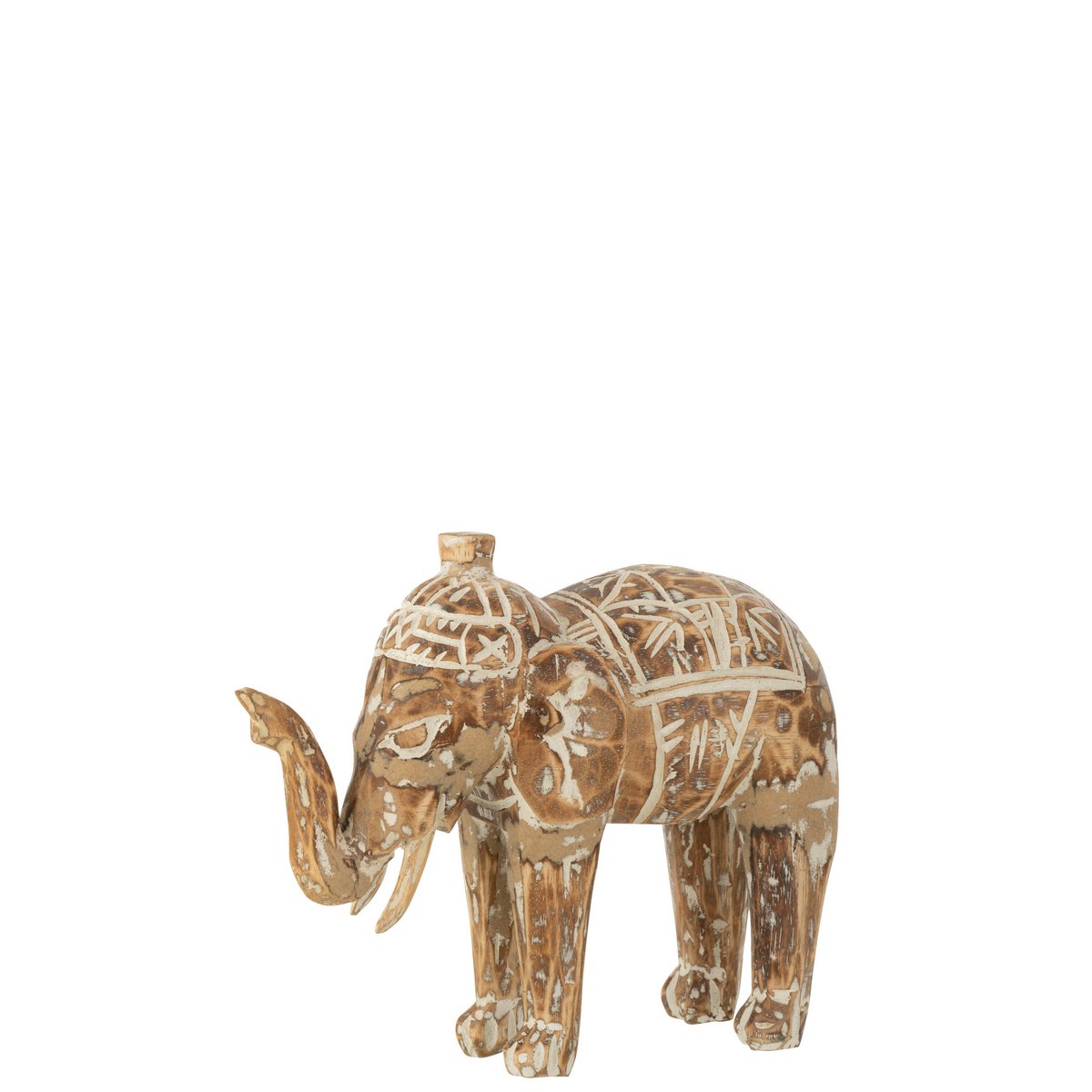 J-Line - Figuur Olifant Albasia - Hout - Naturel