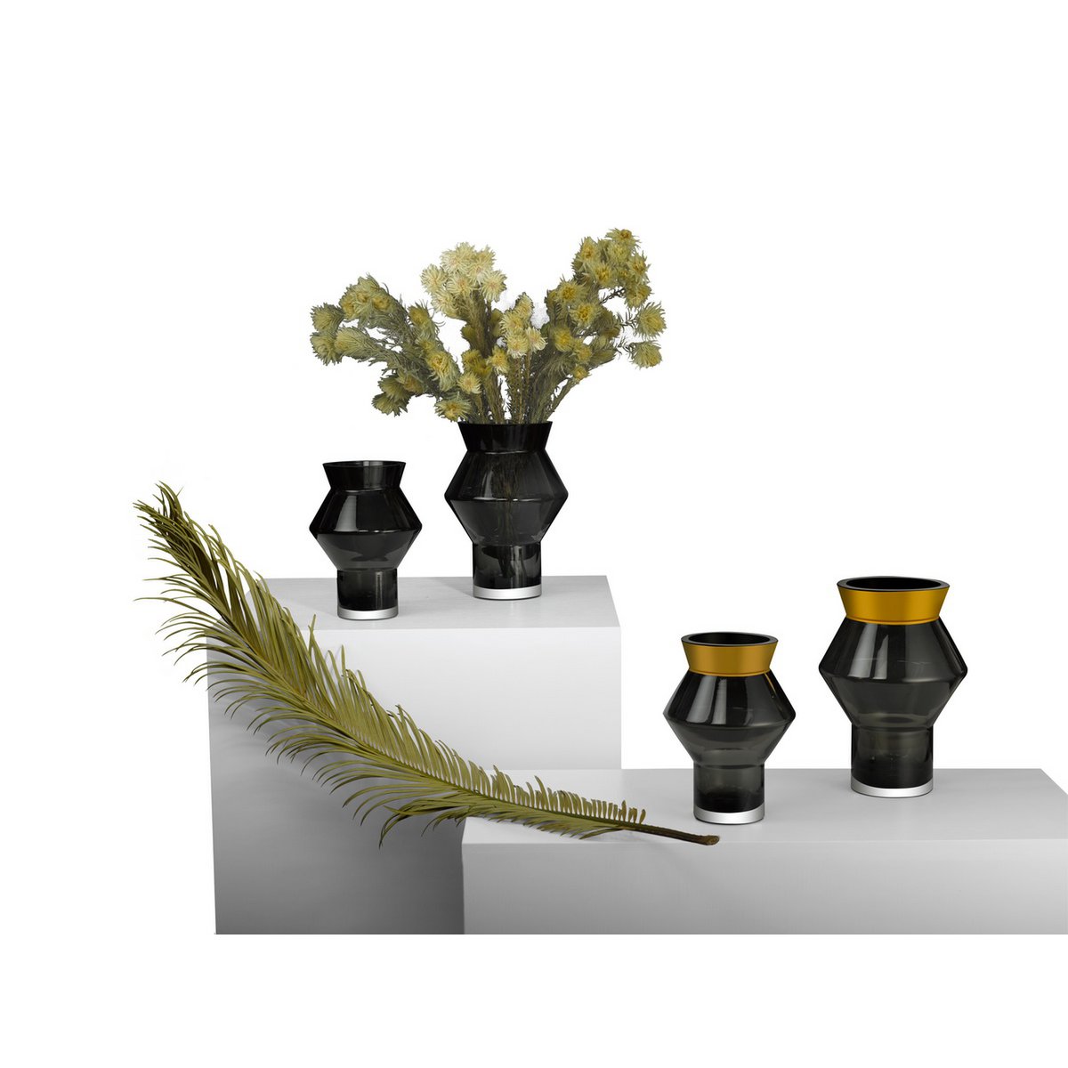 Element Accessories - Stijlvolle glazen vaas met 24k gouden rand, CUZCO