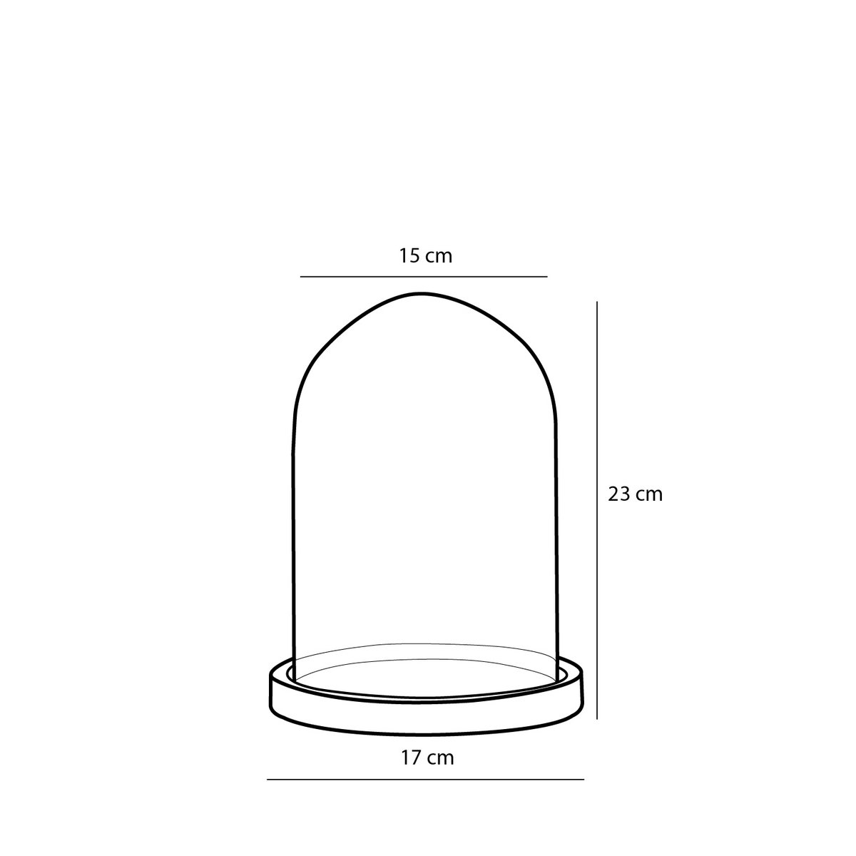 Mica Decorations - Hella Glazen Stolp - H23 x Ø17 cm - Transparant, Zwart