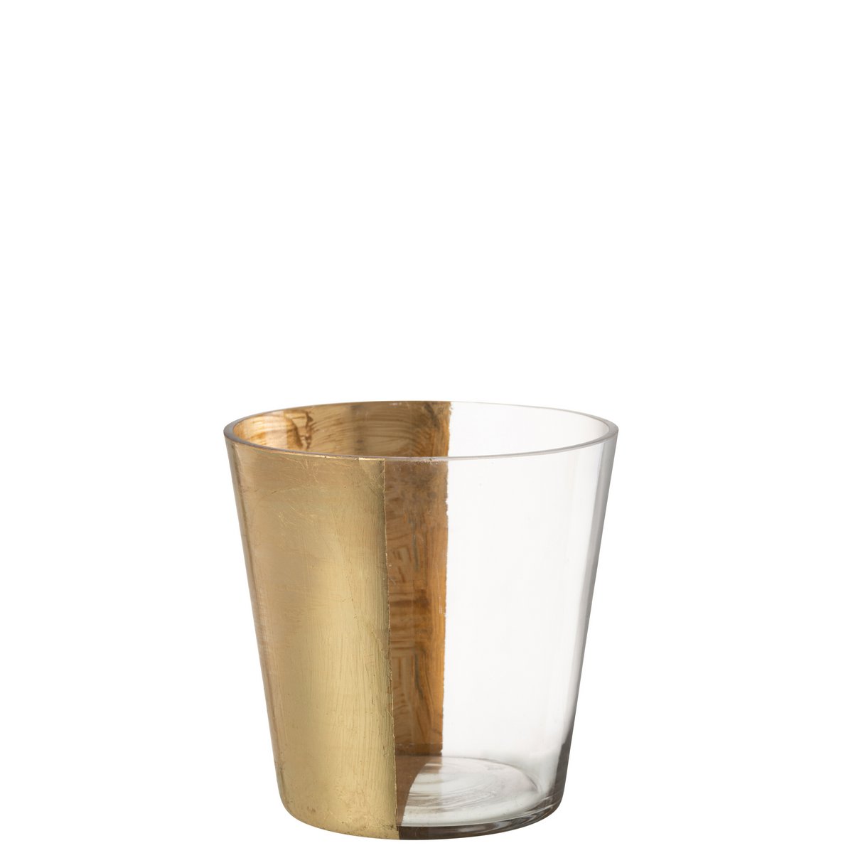 J-Line - Windlicht Boe Glas Transparant/Goud Medium