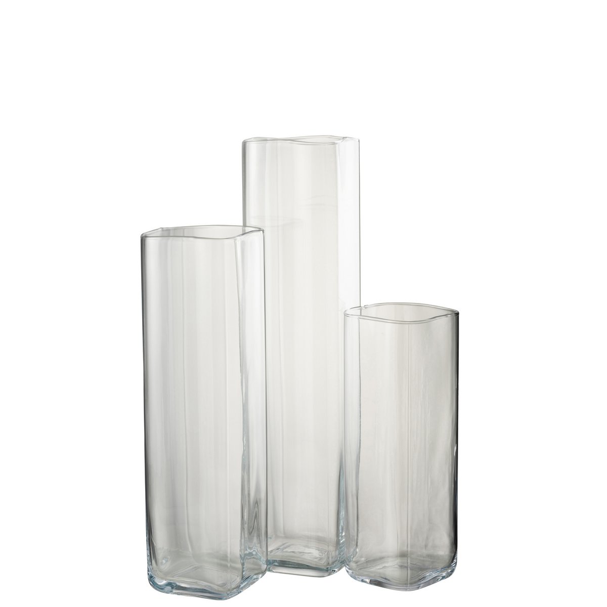 J-Line - Vaas Recht Vierkant - Glas - Transparant - L - 52.00cm Hoog