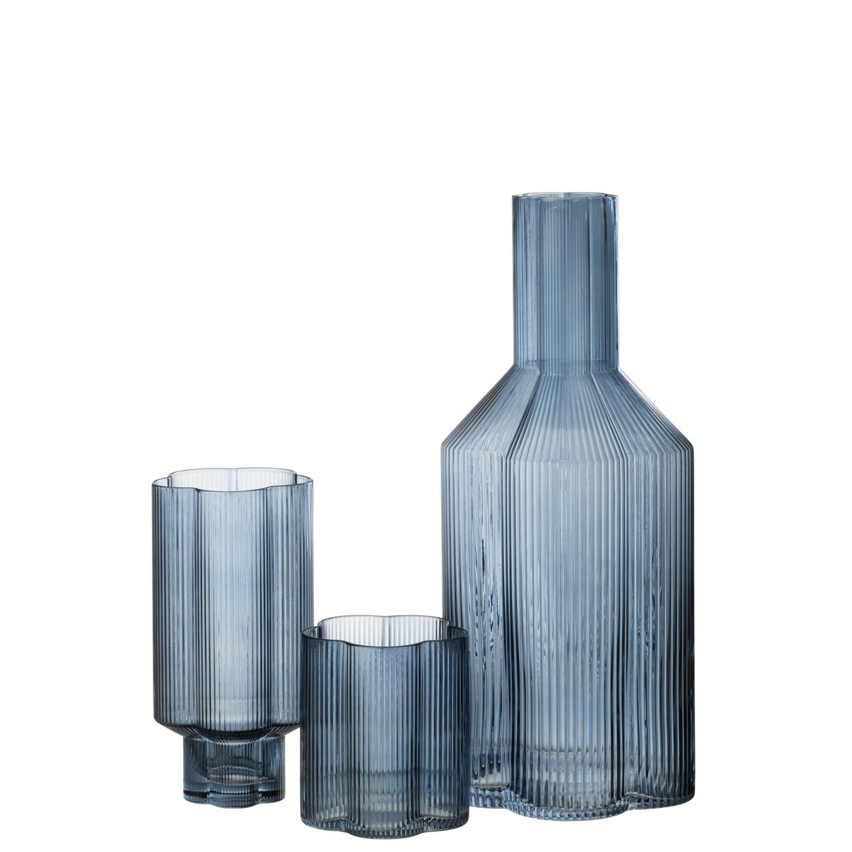 J-Line - Karaf Fiore - Glas - Donkerblauw