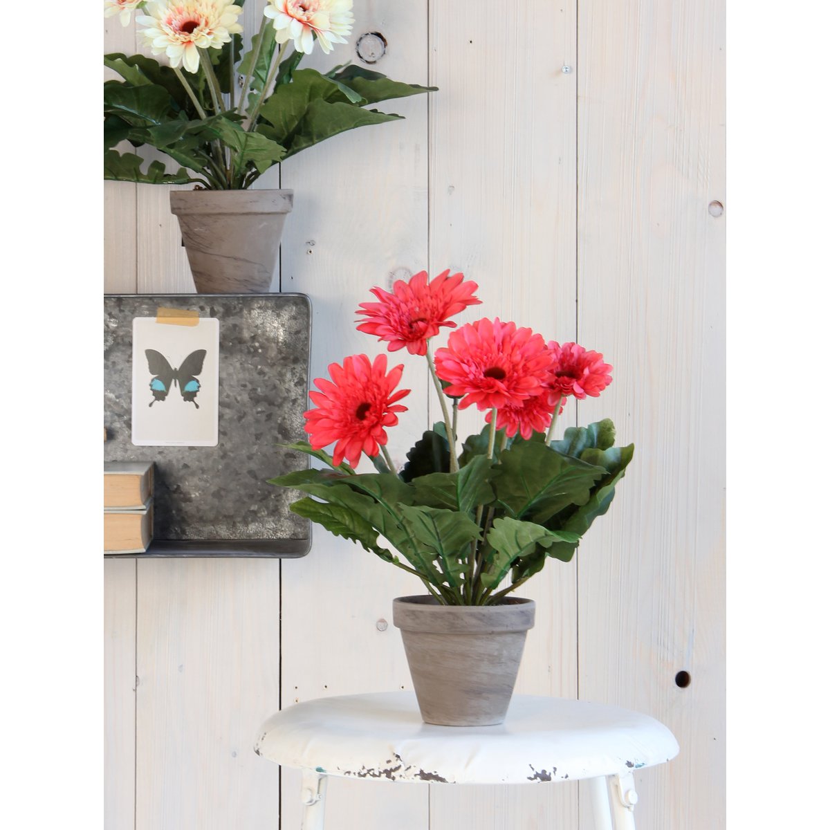 Mica Decorations - Gerbera Kunstplant in Bloempot Stan - H35 x Ø30 cm - Roze