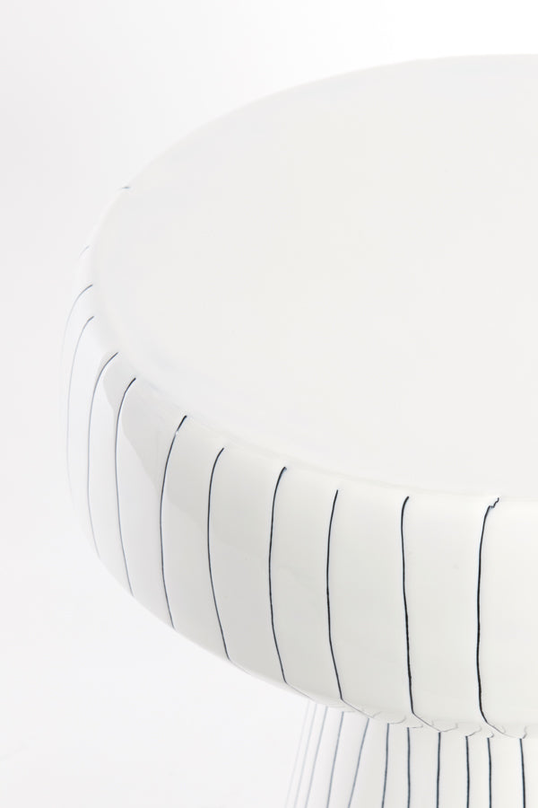 Light & Living - Bijzettafel 'Dakwa' (38cm x 42cm, Shiny White & Black)