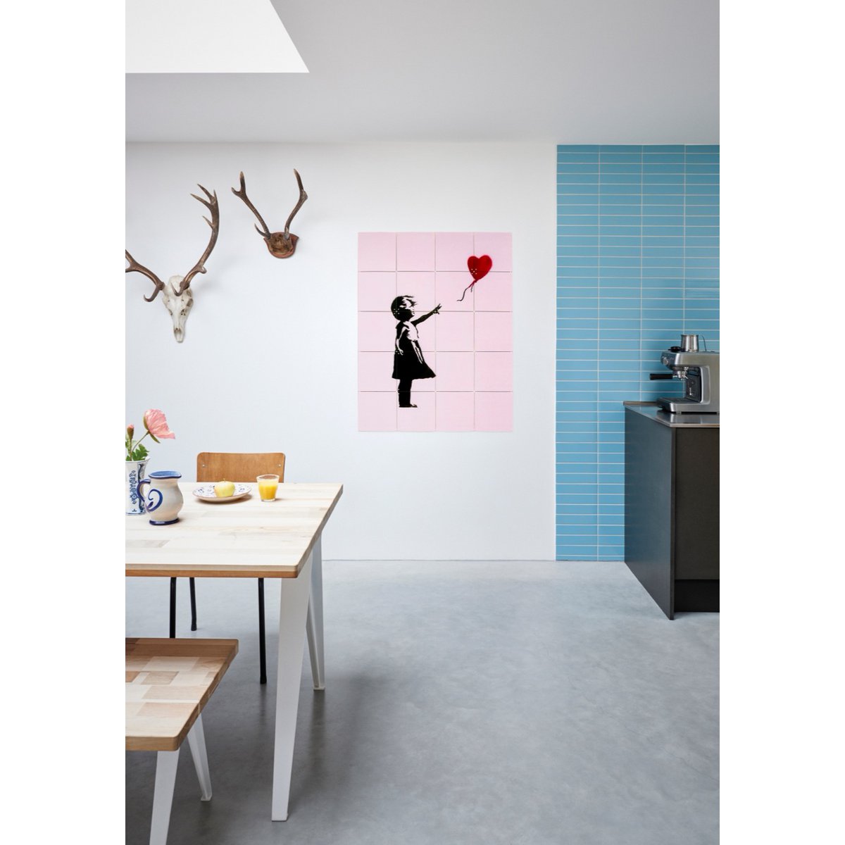 IXXI - Banksy  - ICONS Box - Poster - Wanddecoratie Wanddecoratie - Poster - Wanddecoratie - S - pink, brown