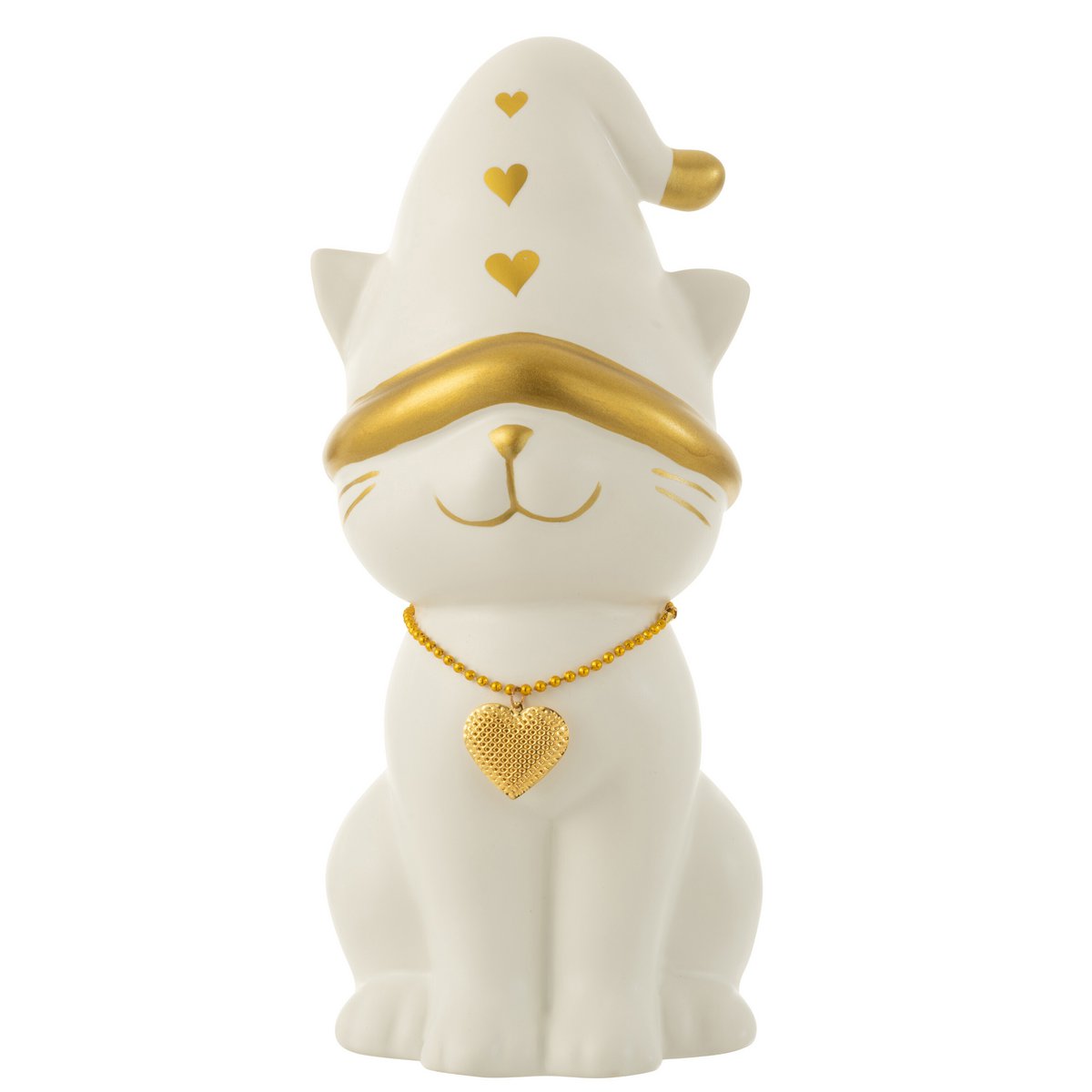 J-Line - Kat Hart Hat Dolomiet Wit/Goud Large