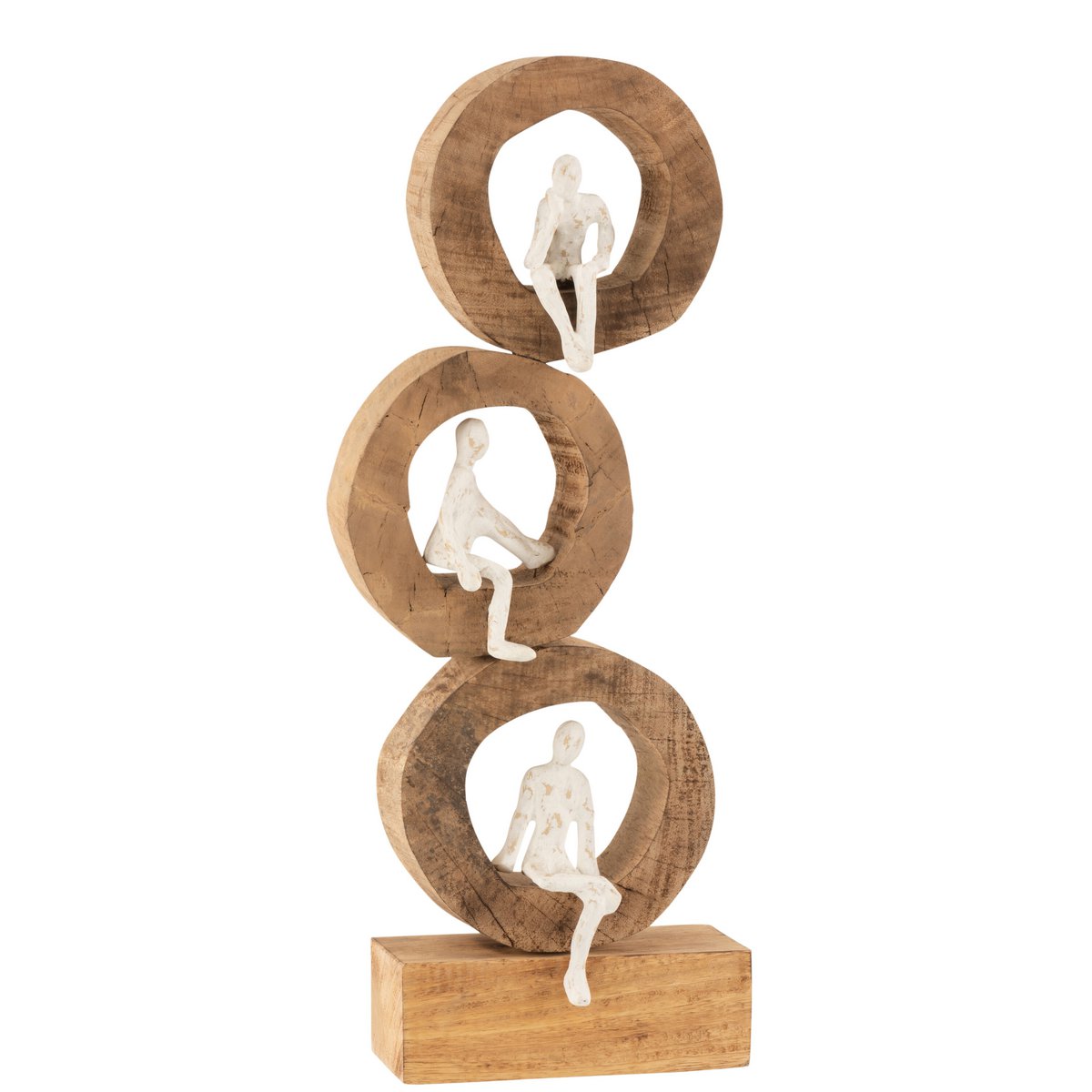 J-Line - Decoratief figuur 'Denkers' (Wit, Naturel)