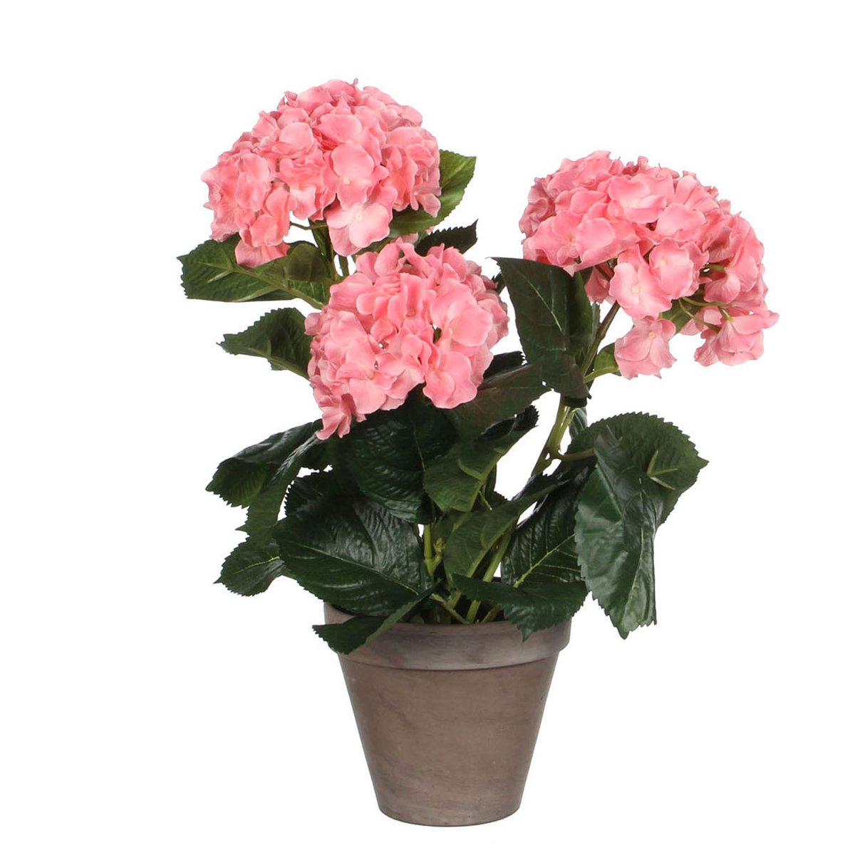 Mica Decorations - Hortensia Kunstplant in Bloempot Stan - H40 x Ø35 cm - Roze