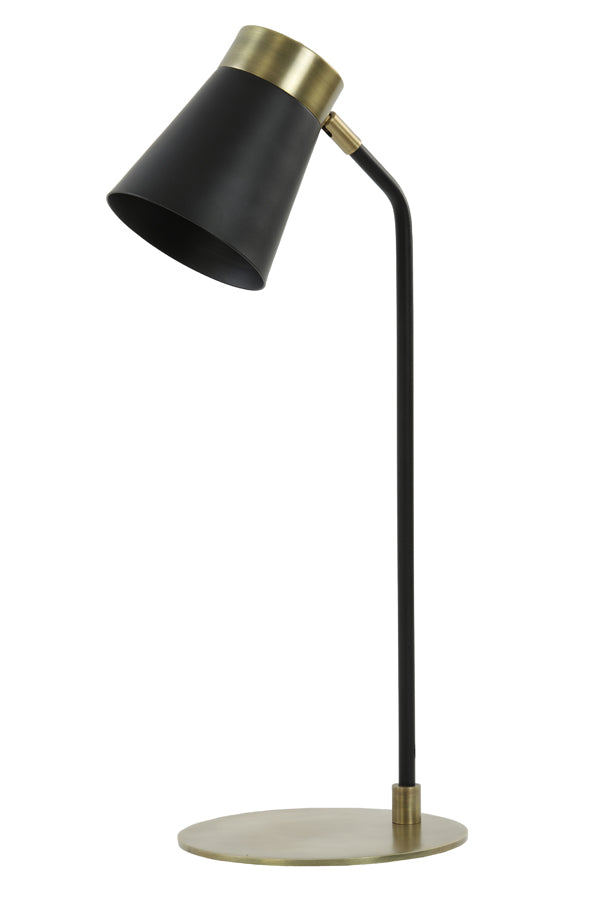 Light & Living - Bureaulamp 'Braja' (Matzwart & Antique Bronze)