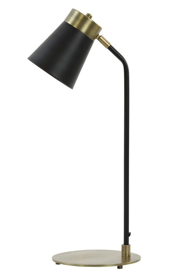 Light & Living - Bureaulamp 'Braja' (Matzwart & Antique Bronze)