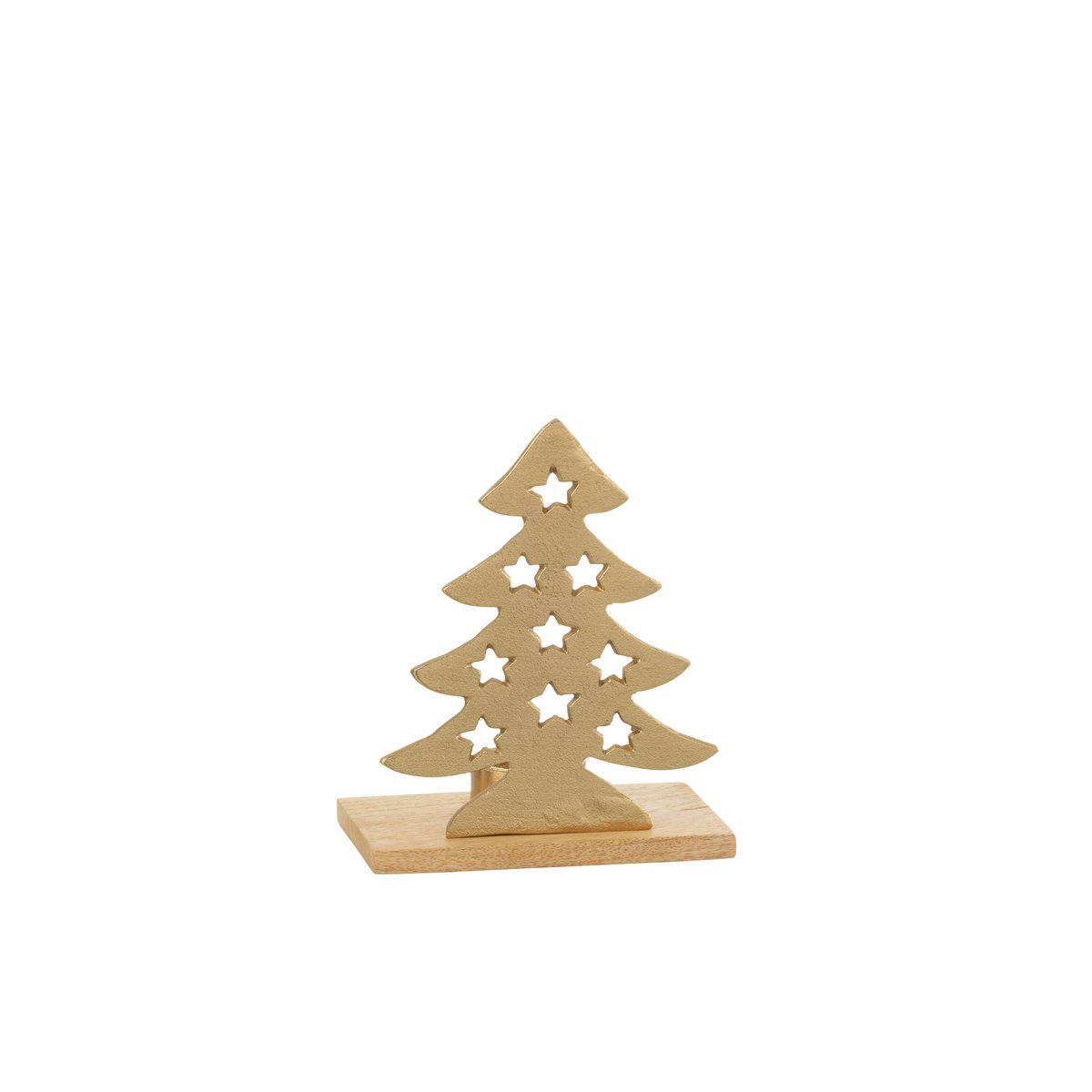 J-Line - Kaarsenhouder 'Kerstboom' (Goud, Maat S, Set van 2)