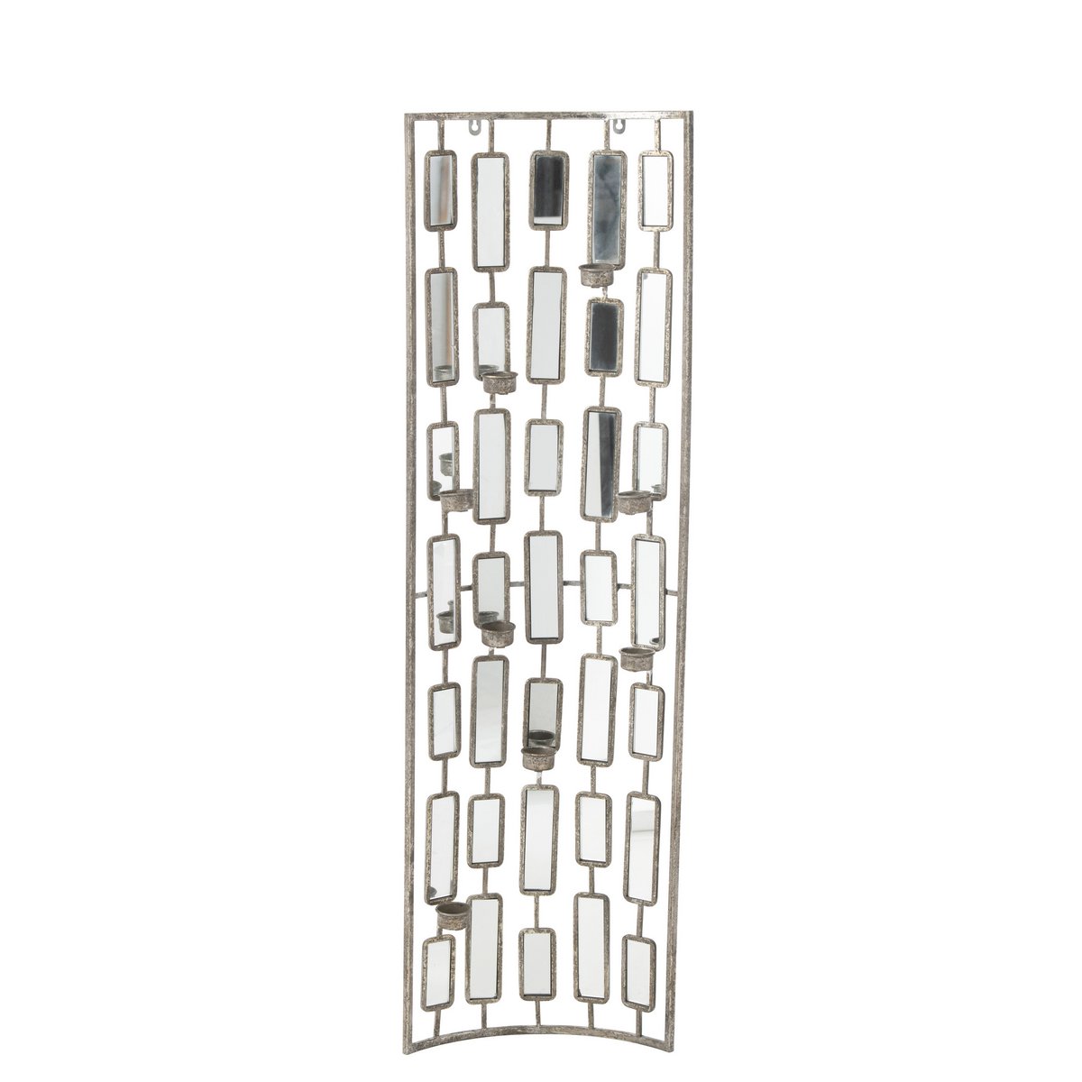 J-Line - Wanddekoration Teelichthalter - Metall/Spiegel - Grau - Groß