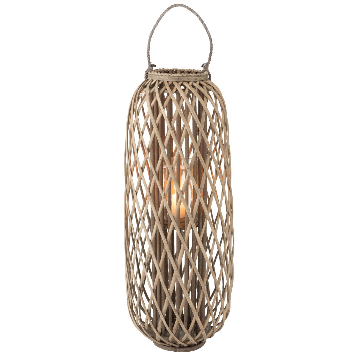 J-Line - Lantaarn Willow - Hout - Grijs - Large