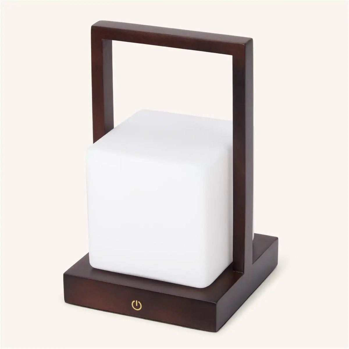 Tavellio-Amsterdam - Noah donkerbruine houten oplaadbare tafellamp met glas en houten handgreep