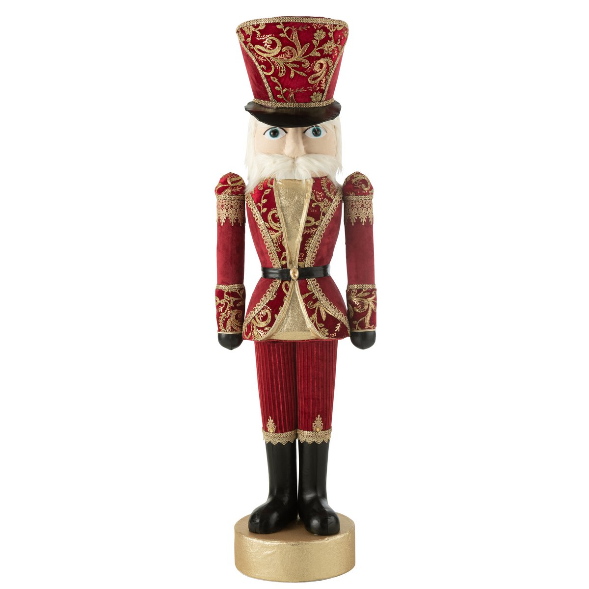 J-Line - Decoratief kerstfiguur 'Notenkraker' (Rood met goud)