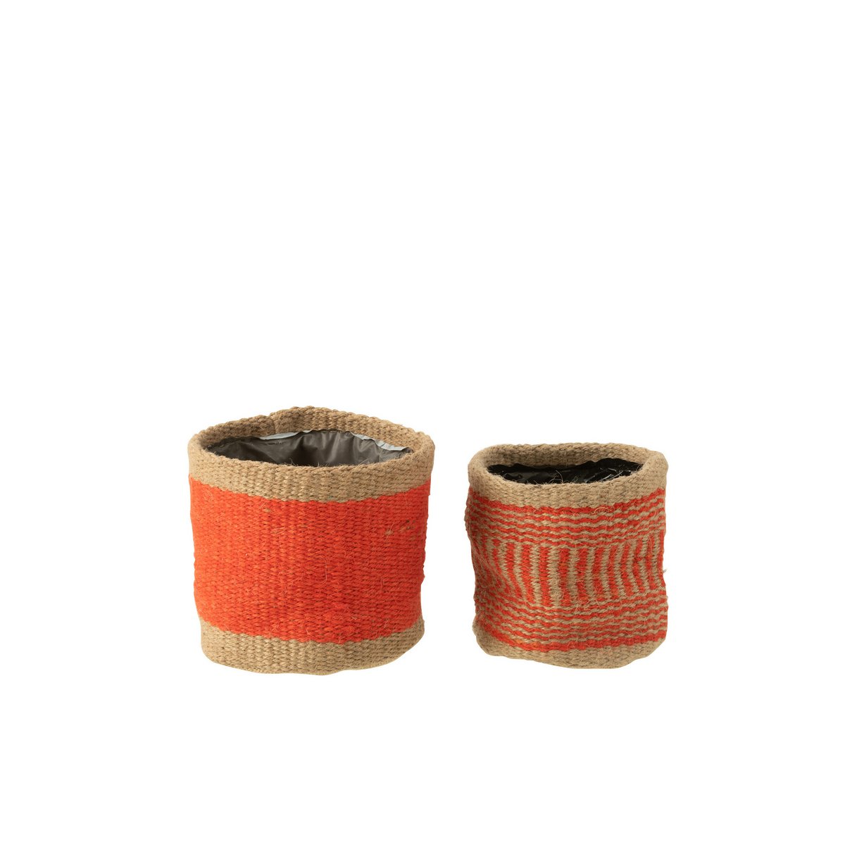 J-Line - Mand Rond + Band - Jute - Naturel/Oranje - Xs/S